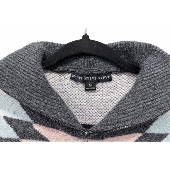 FIFTY NINE NINETY Brand Crop Aztec Quarter Zip Pullover PinkBlue Western Medium - Picture 5 of 5